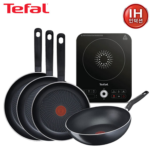 [테팔] 스피디 1구 인덕션+퍼펙트 쿠킹 다크 IH 프라이팬 24cm+28cm+30cm+멀티팬 28cm