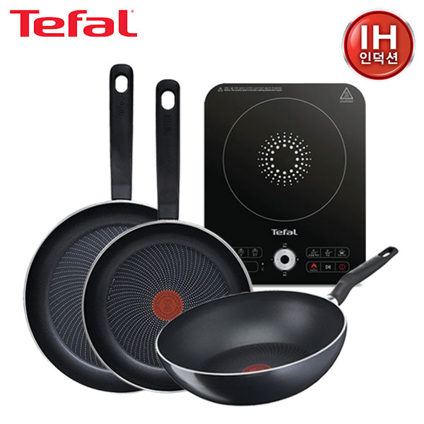 [테팔] 스피디 1구 인덕션+퍼펙트 쿠킹 다크 IH 프라이팬 24cm+28cm+멀티팬 28cm