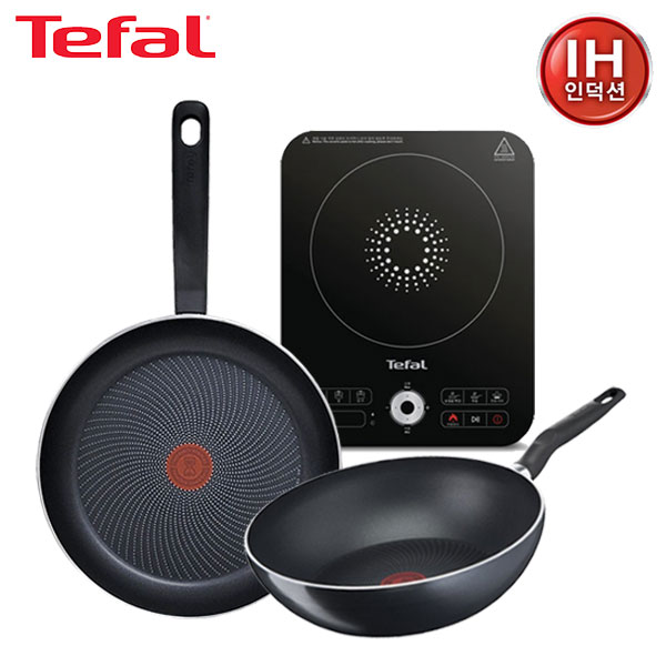 [테팔] 스피디 1구 인덕션+퍼펙트 쿠킹 다크 IH 프라이팬 28cm+멀티팬 28cm